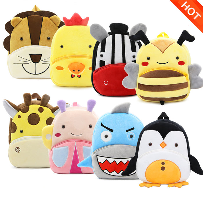 Mochila de peluche de animales de dibujos animados para niños