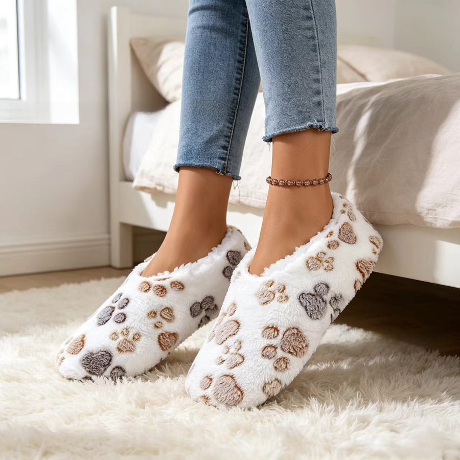 Pantuflas de punto con forro polar