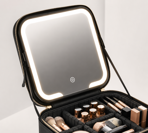 ⭐ Bolso Organizador de Maquillaje con Espejo LED