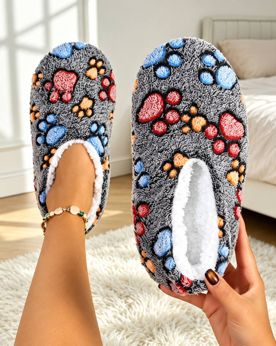 Pantuflas de punto con forro polar