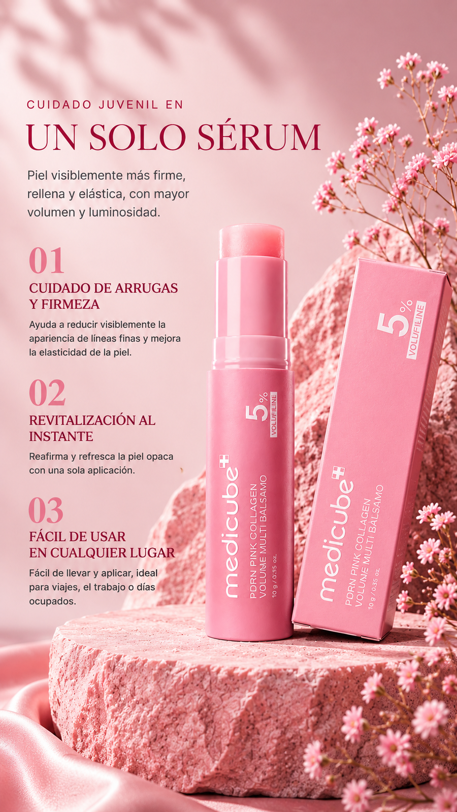 Piel de Porcelana en Segundos — Stick Reafirmante con Colágeno