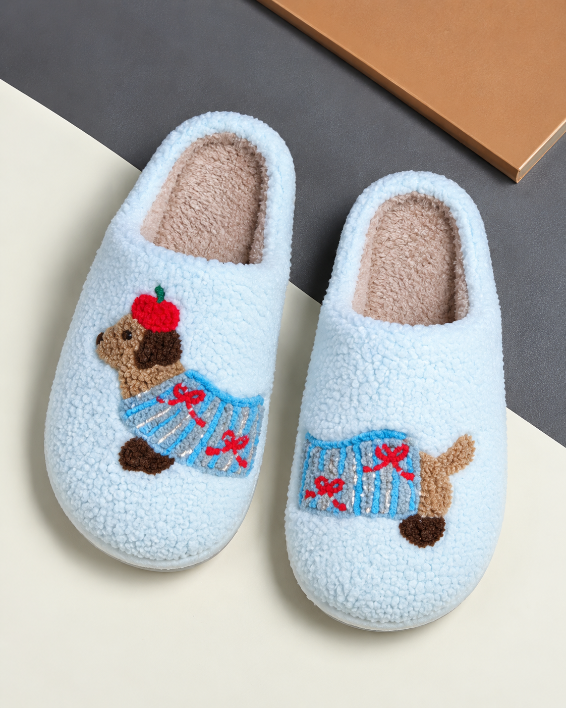 Your feet deserve this 🐾 Cotton slippers with a design, Perfect for cold weather
